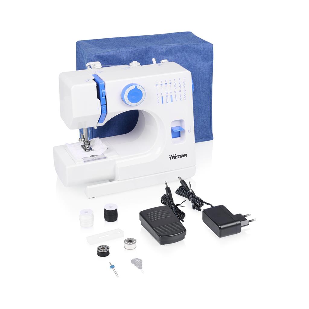 Tristar | Sewing machine | SM-6003 | Number of stitches 14 | Number of buttonholes 1 | White/Blue - Image 2