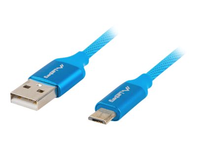 Lanberg USB Micro to USB-A 2.0 Cable Blue Premium QC 3.0, 1 m | CA-USBM-20CU-0010-BL | USB Micro to USB Type-A - Image 3