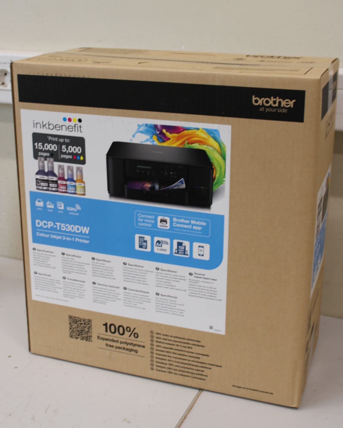 SALE OUT. Brother DCP-T530DW 3-in-1 Wireless Inkjet Printer | Brother DCP-T530DW | Inkjet | Colour | A4 | Wi-Fi | Black | DAMAGED PACKAGING - Image 2