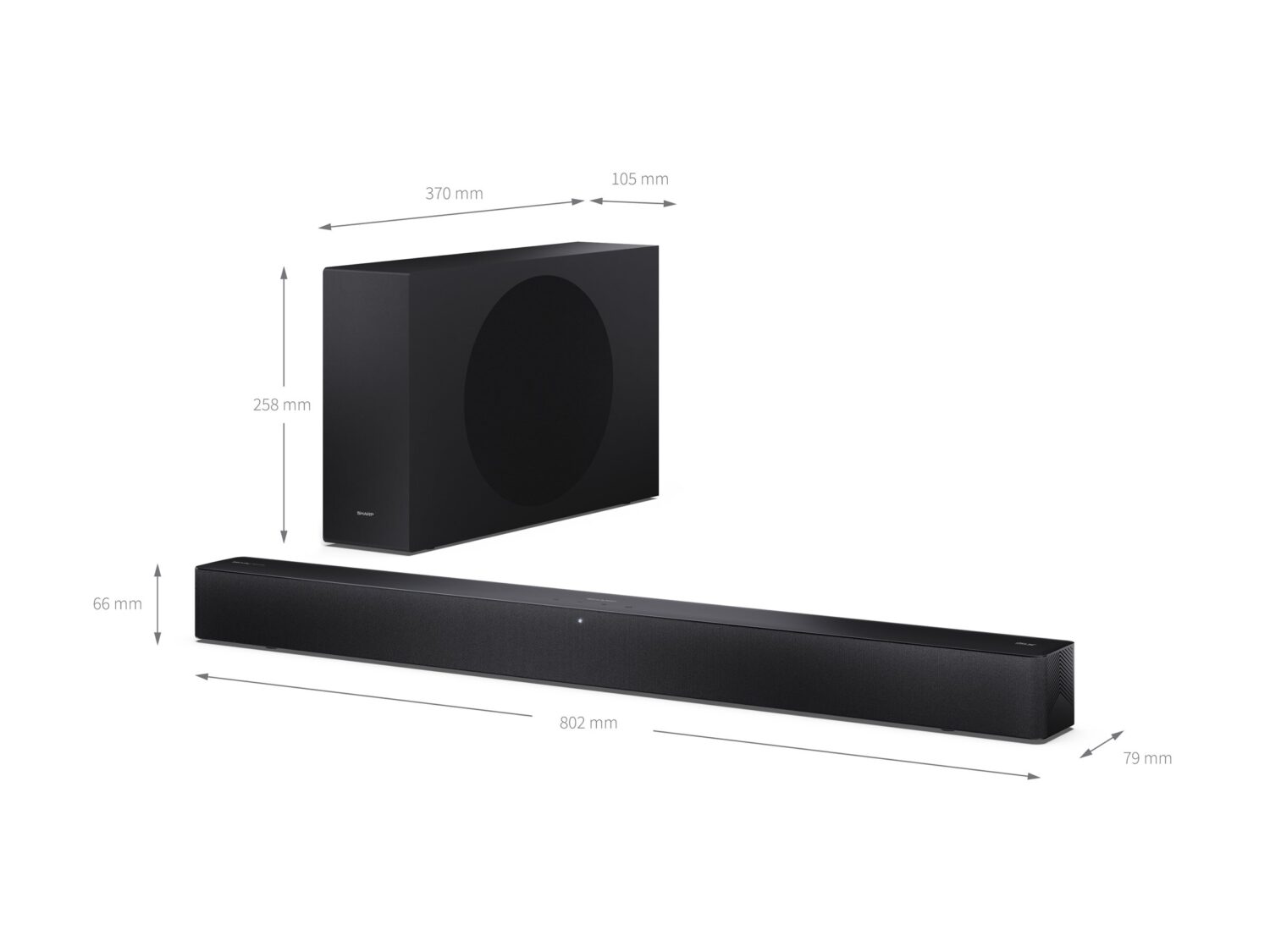 Sharp 2.1 Dolby Atmos/DTS Virtual:X Soundbar with Slim Wireless Subwoofer | HT-SBW310 | 330 W | Bluetooth | Black | Wireless connection - Image 14