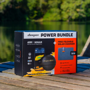 Deeper CHIRP+3 sonar +36W foldable solar charger power bundle