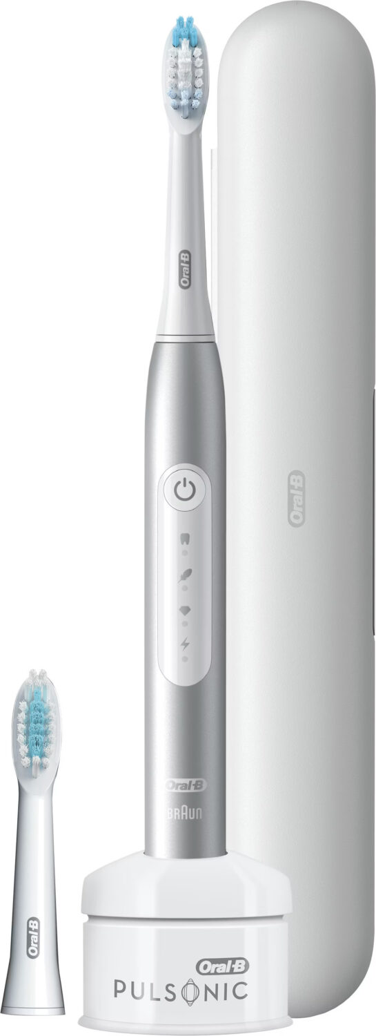 Oral-B | Pulsonic Slim Luxe Travel Edition | Rechargeable | For adults | Number of brush heads included 1 | Number of teeth brushing modes 3 | Platinum - Image 3