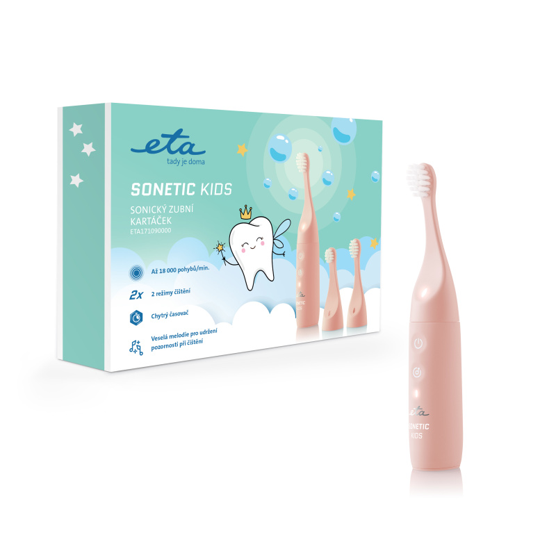 ETA Electric Toothbrush | Sonetic Kids ETA171090000 | Rechargeable | For kids | Number of brush heads included 2 | Number of teeth brushing modes 1 | Pink - Image 6