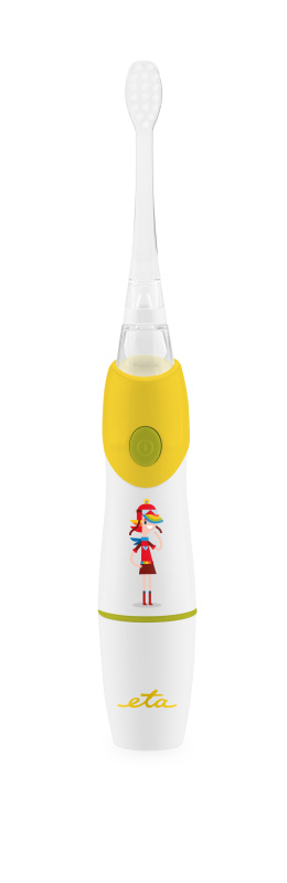 ETA Toothbrush | Sonetic ETA071090050 | Battery operated | For kids | Number of brush heads included 2 | Number of teeth brushing modes 1 | Yellow/White - Image 2