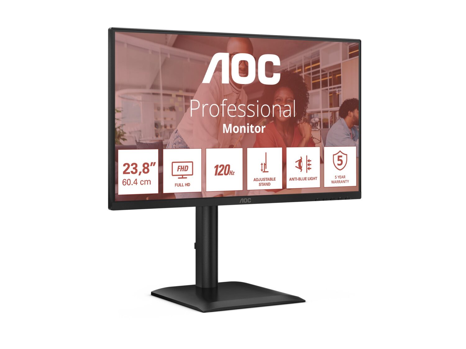 AOC 24E4CV | 23.8 " | IPS | FHD | 16:9 | 120 Hz | 4 ms | 1920 x 1080 pixels | 300 cd/m² | Black - Image 9