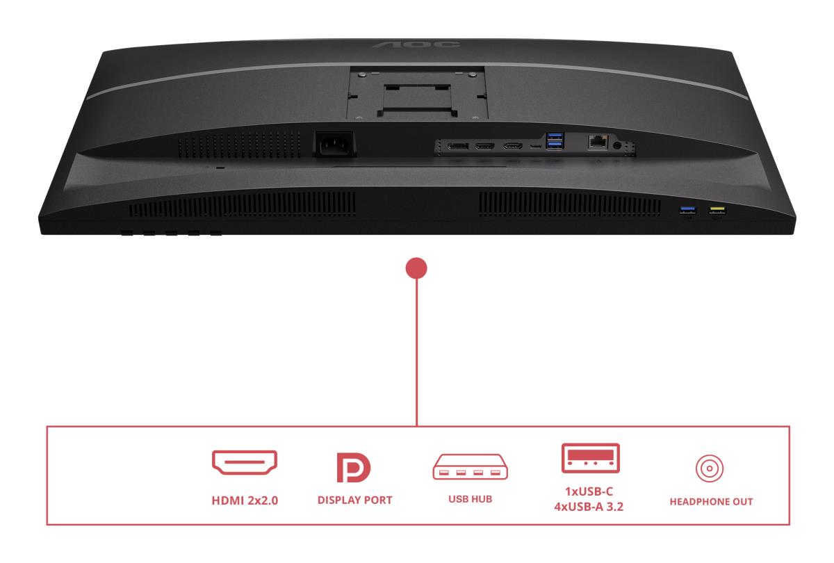 AOC U27E4CV | 27 " | IPS | UHD | 16:9 | 60 Hz | 4 ms | 3840 x 2160 pixels | 400 cd/m² | HDMI ports quantity 2 | Black - Image 8
