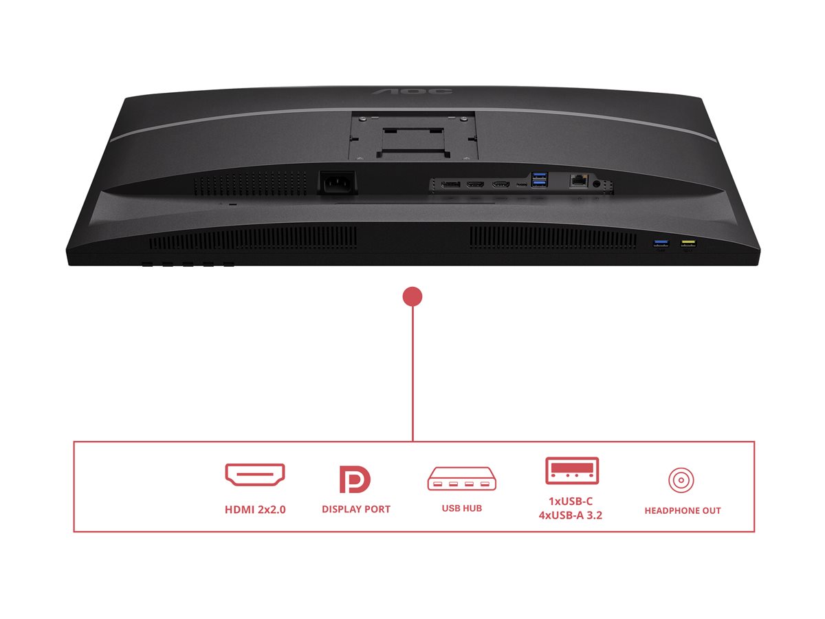 AOC U27E4CV | 27 " | IPS | UHD | 16:9 | 60 Hz | 4 ms | 3840 x 2160 pixels | 400 cd/m² | HDMI ports quantity 2 | Black - Image 44