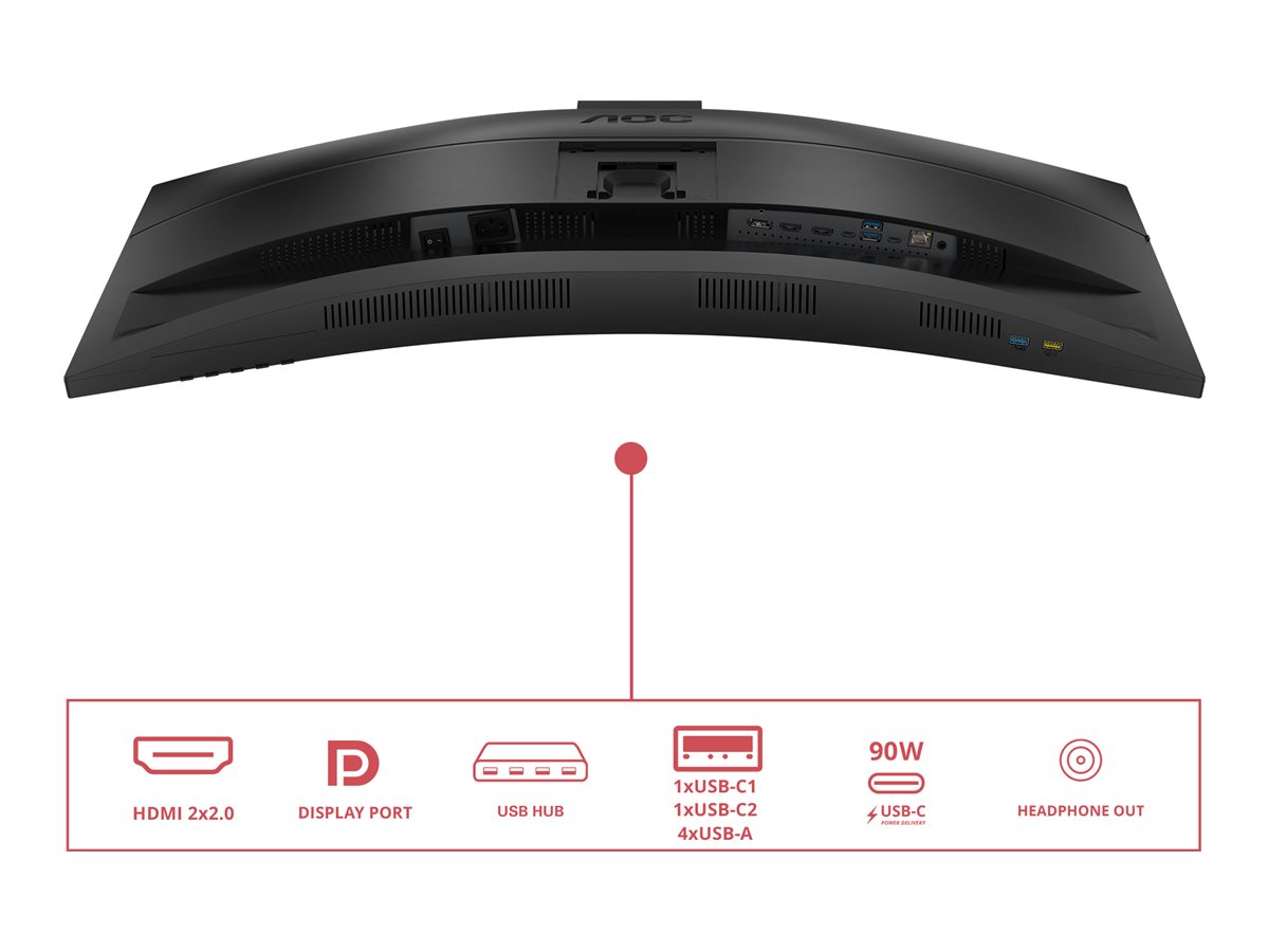AOC CU34E4CW | 34 " | VA | UWQHD | 120 Hz | 4 ms | 3440 x 1440 pixels | 350 cd/m² | HDMI ports quantity 2 | Black - Image 31