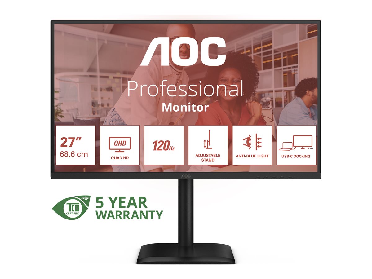 AOC Q27E4CV | 27 " | IPS | QHD | 16:9 | 120 Hz | 4 ms | 2560 x 1440 pixels | 350 cd/m² | HDMI ports quantity 1 | Black - Image 9