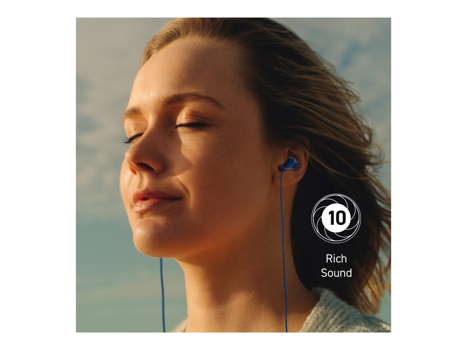 Panasonic RP-TCM225DEA USB-C Wired Earphones, In-Ear with Built-in Mic, Blue | Panasonic - Image 2