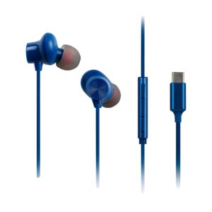 Panasonic RP-TCM225DEA USB-C Wired Earphones, In-Ear with Built-in Mic, Blue | Panasonic