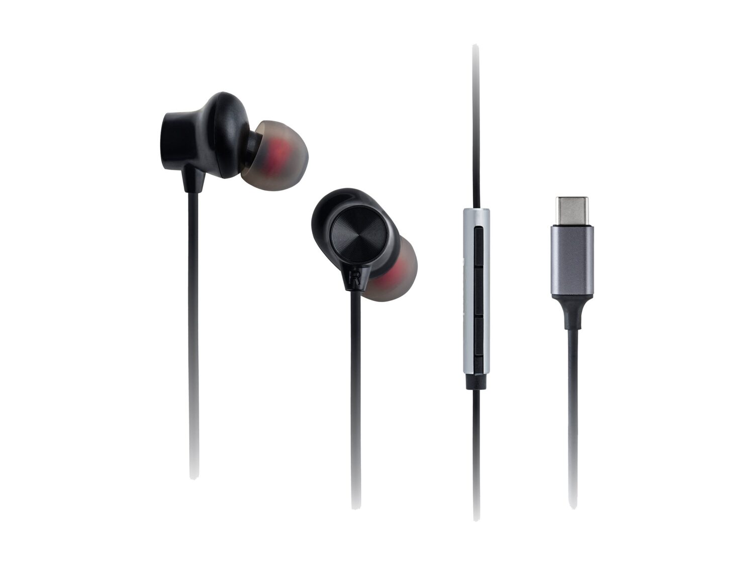 Panasonic RP-TCM225DEK USB-C Wired Earphones, In-Ear with Built-in Mic, Black | Panasonic