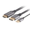 Lanberg HDMI (M) to Displayport (M) cable 4K, Black | CA-HDDP-20CU-0018-BK | 1.8 m