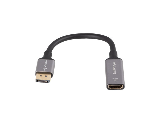 Lanberg Displayport (M) to HDMI (F) Adapter 8K on cable 20cm, Silver | AD-DP-HD-04 - Image 3