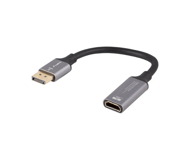 Lanberg Displayport (M) to HDMI (F) Adapter 8K on cable 20cm, Silver | AD-DP-HD-04