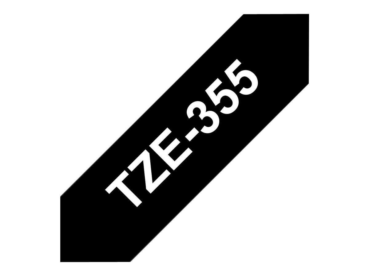 Brother | TZe-355 Laminated Tape | White on Black | TZe | 8 m | 2.4 cm - Image 15
