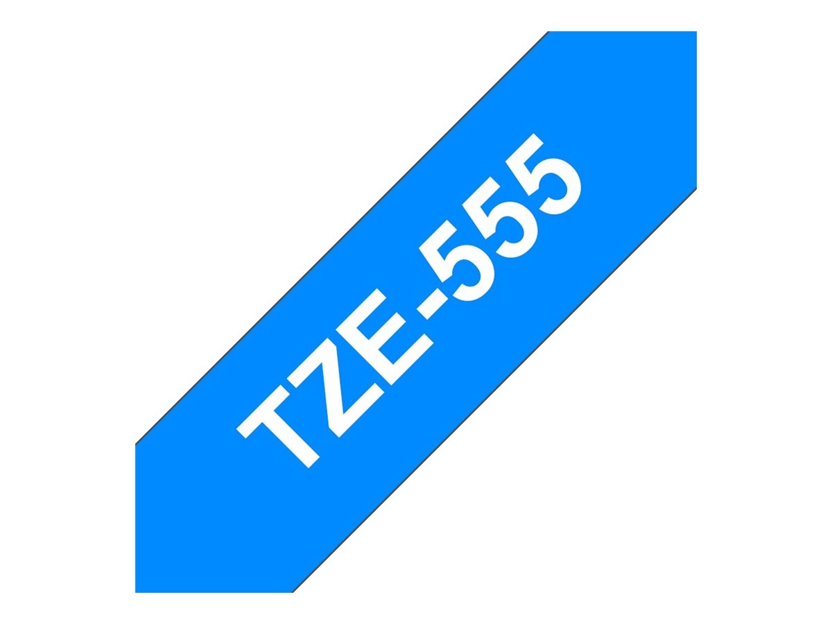 Brother | TZe-555 Laminated tape | White On Blue | TZe | 8 m | 2.4 cm - Image 10