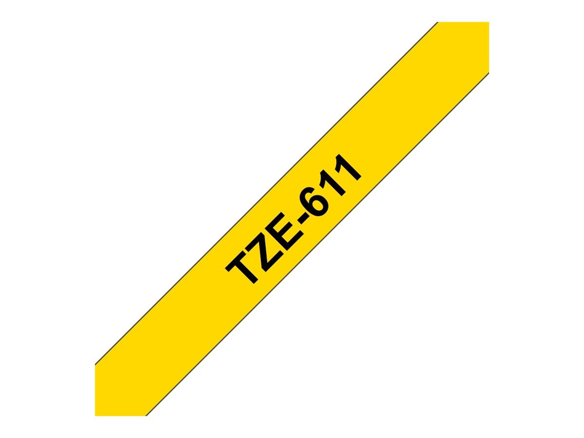 Brother | TZe-611 Laminated Tape | Black on Yellow | TZe | 8 m | 6 cm - Image 12