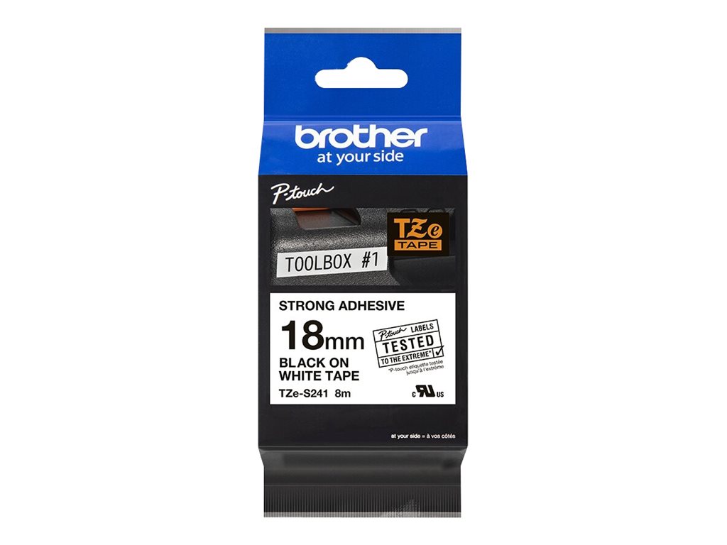 Brother | TZe-S241 Strong Adhesive Laminated Tape | Black on White | TZe | 8 m | 1.8 cm - Image 10