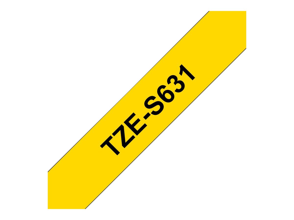 Brother | TZe-S631 Strong Adhesive Laminated Tape | Black on Yellow | TZe | 8 m | 1.2 cm - Image 12