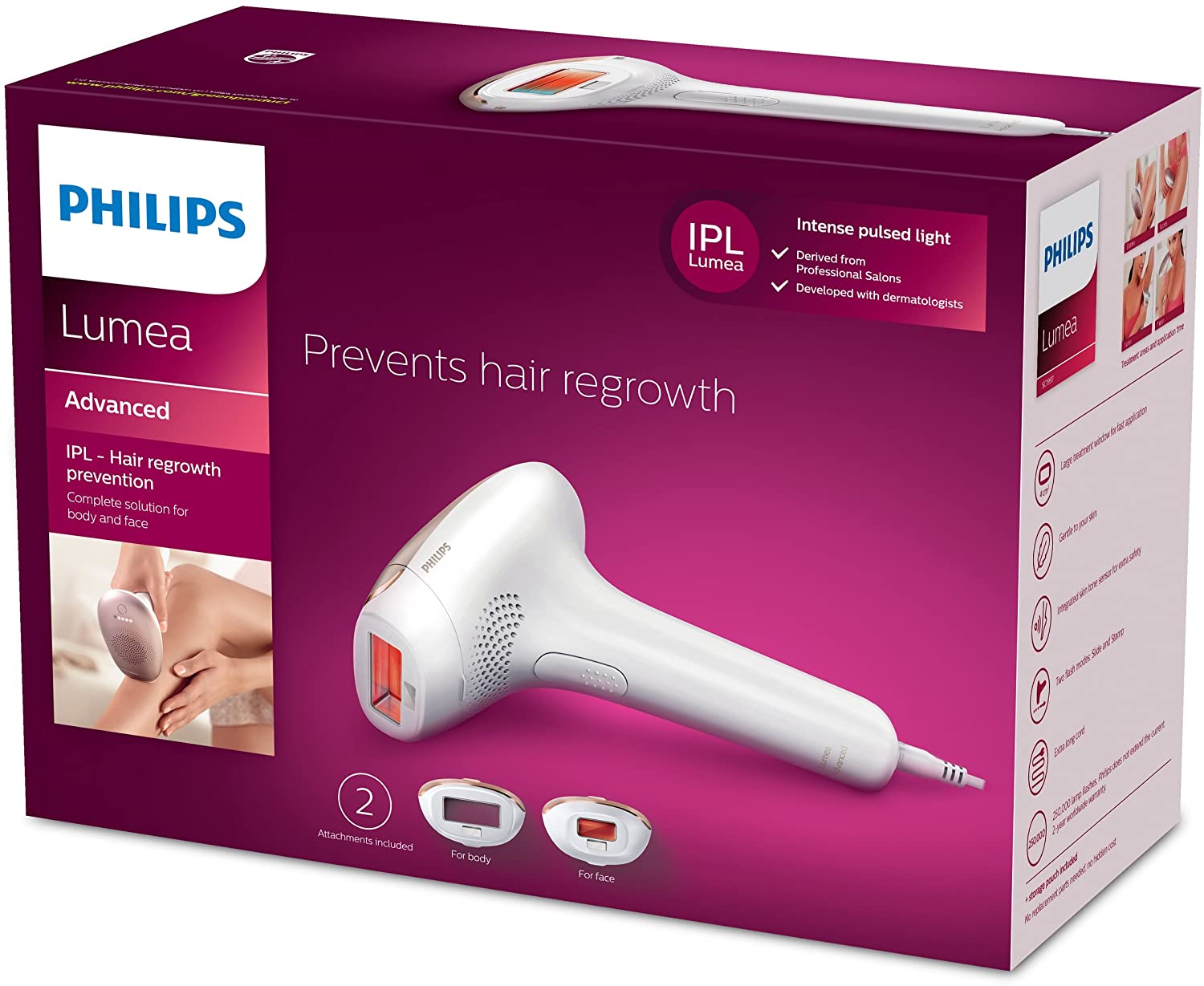 Philips | Lumea IPL Hair Removal Device | SC1997/00 | Bulb lifetime (flashes) 250000 | Number of power levels 5 | White - Image 2