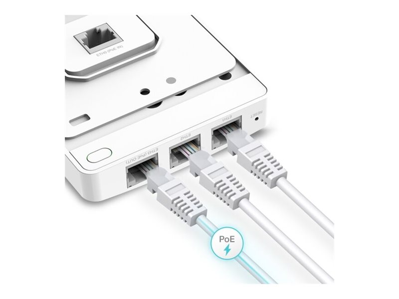 TP-LINK | AX1800 Wall-Plate Dual-Band Wi-Fi 6 Access Point | EAP615-Wall | 802.11ax | 10/100/1000 Mbit/s | Ethernet LAN (RJ-45) ports 4 | MU-MiMO Yes | PoE out - Image 6