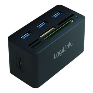 HUB All-in-One CardReader LogiLink SuperSpeed 3xUSB microSD/SD passiv Black | Logilink