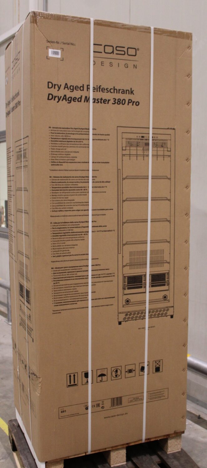 SALE OUT. | Caso | Dry aging cabinet with compressor technology | DryAged Master 380 Pro | Energy efficiency class Not apply | Food-ageing cabinet with compressor technology | Free standing | Bottles capacity Not apply | Cooling type Compressor technology | Stainless steel | DAMAGED PACKAGING