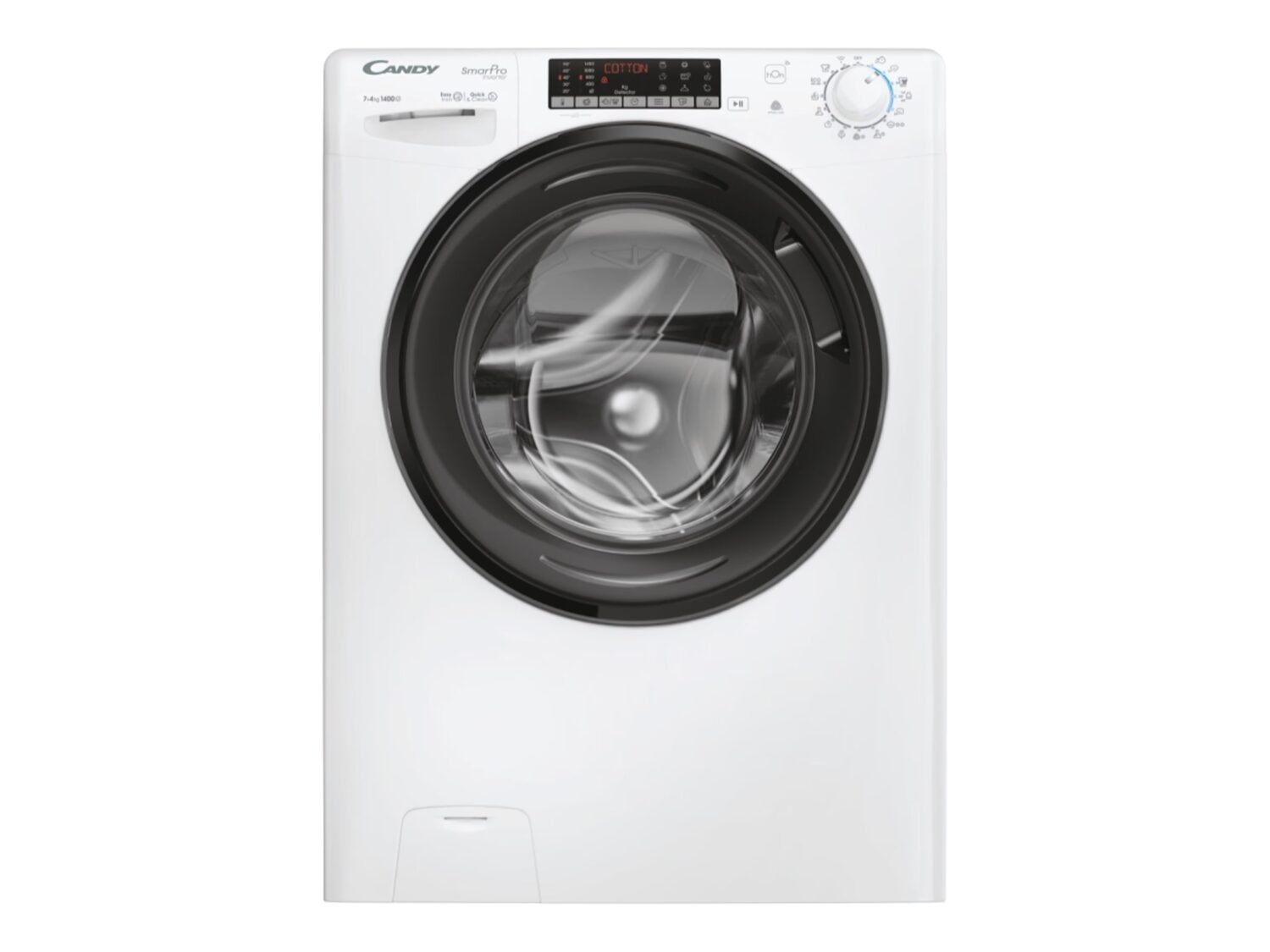 Candy Washing Machine with Dryer | CSOW 4746TWMB5-S | Energy efficiency class A/E | Front loading | Washing capacity 7 kg | 1400 RPM | Depth 45 cm | Width 60 cm | Display | Digit | Drying system | Drying capacity 4 kg | Steam function | Wi-Fi | White - Image 2