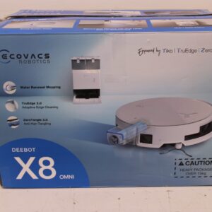 SALE OUT. Ecovacs DEEBOT X8 OMNI Vacuum cleaner, Robot, Wet&Dry, 18000Pa, TruEdge 2.0, AIVI 3D 3.0, YIKO-GPT, White+Auto-empty station | SALE OUT. Ecovacs | Robotic Vacuum Cleaner | DEEBOT X8 OMNI | Wet&Dry | Lithium-Ion | 5200 mAh | Dust capacity 0.22 L | 17000 Pa | White | DAMAGED PACKAGING, USED, DIRTY, SCRATCHES