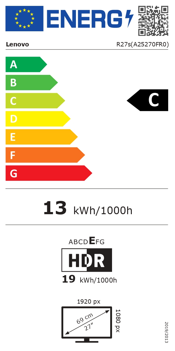Lenovo | Legion R27s | 27 " | IPS | 16:9 | 144 Hz | 1 ms | 1920 x 1080 pixels | 250 cd/m² | HDMI ports quantity 1 | Raven Black - Image 9