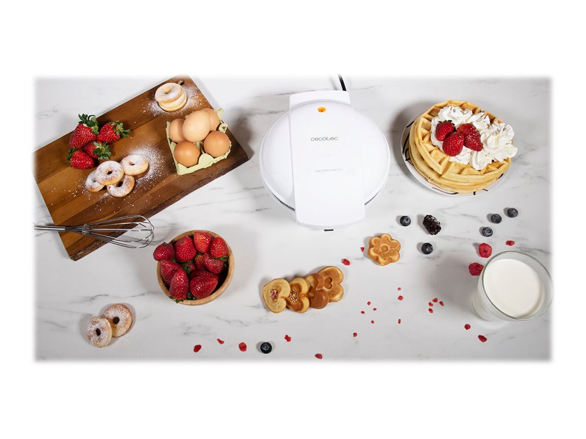 Cecotec Waffle Maker | Fun Gofrestone 3in1 | 700 W | Number of pastry 3 | Waffle/Muffin/Donut | White - Image 11