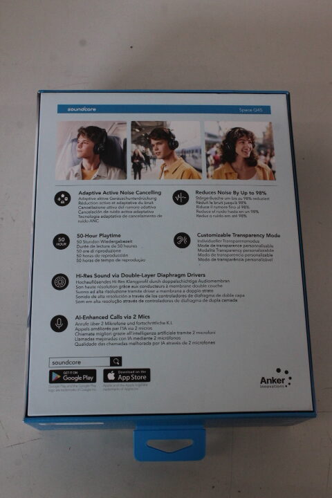 SALE OUT. Anker Soundcore Space Q45 Over-ear Headphones, Black | Anker Soundcore Headphones | Space Q45 | Bluetooth | Over-ear | Microphone | USED, DIRTY | Wireless | Black - Image 2