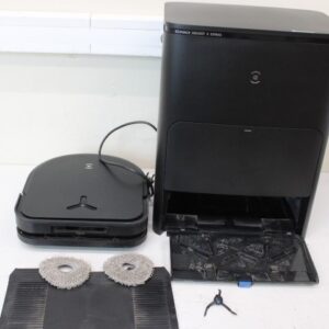 SALE OUT. Ecovacs DEEBOT X5 OMNI Vacuum cleaner, Robot, Wet&Dry, Operating time 164 min, Dust bin 0,25 L, 6400mAh, Black + Auto-empty statio | Ecovacs Robotic Vacuum Cleaner | DEEBOT X5 OMNI | Wet&Dry | Operating time (max) 164 min | Lithium-Ion | 6400 mAh | Dust capacity 0.25 L | 12800 Pa | Black | USED, DIRTY, NO DUST BAGS, SCRATCHED