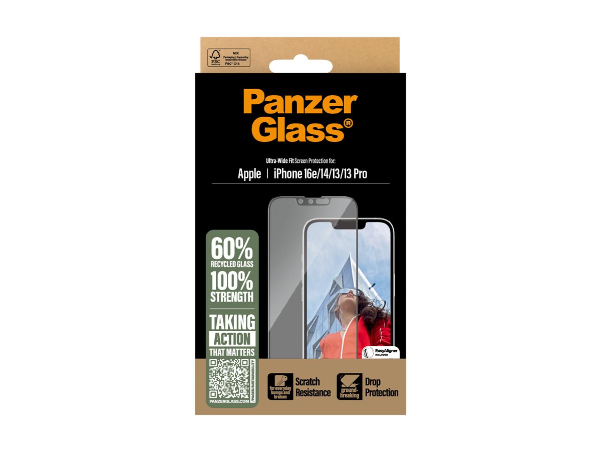 PanzerGlass Screen protector | Apple | iPhone 13/iPhone 13 Pro/iPhone 14/iPhone 16e | Glass | Transparent | Ultra-Wide Fit W. Aligner - Image 4