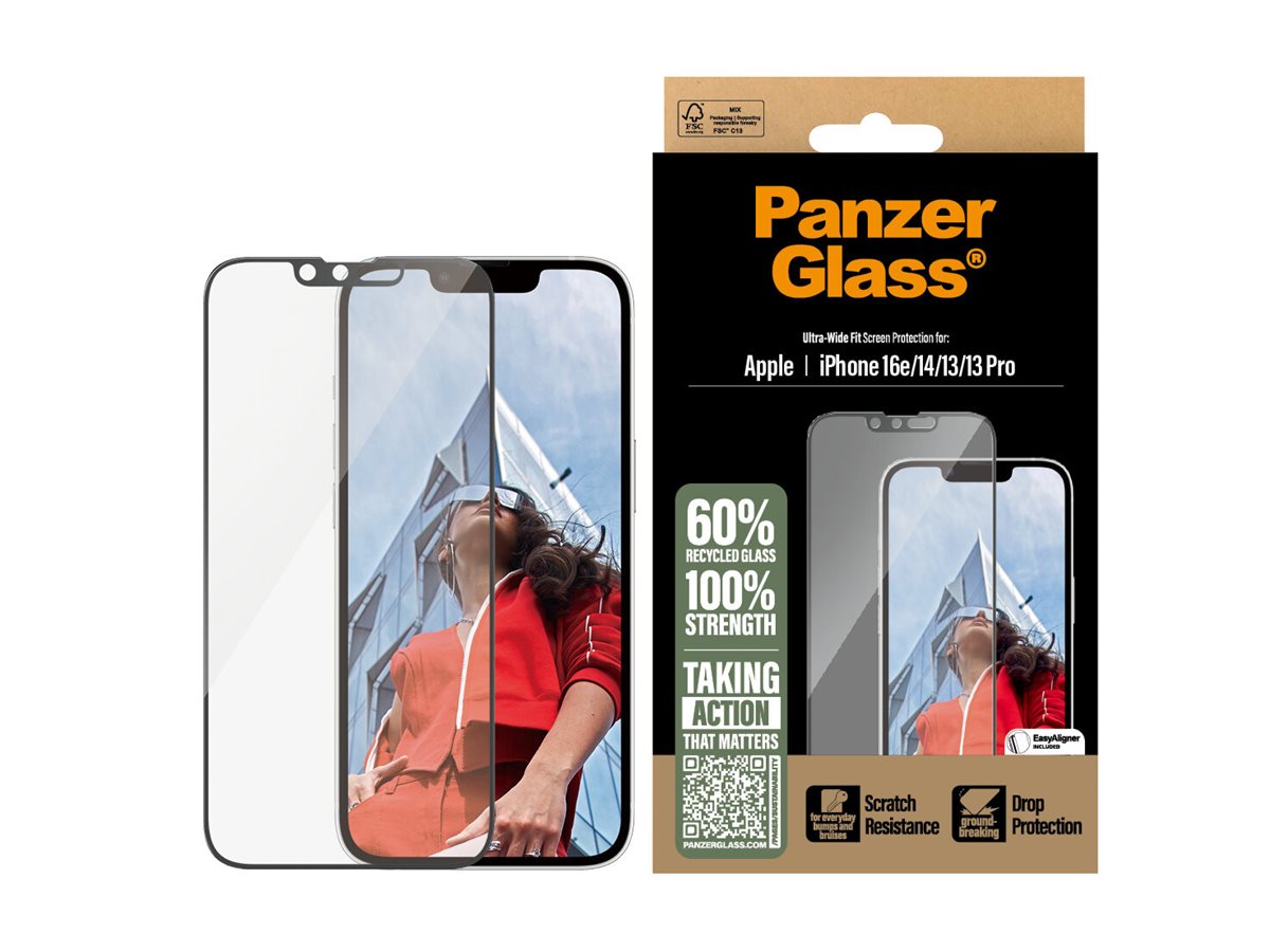 PanzerGlass Screen protector | Apple | iPhone 13/iPhone 13 Pro/iPhone 14/iPhone 16e | Glass | Transparent | Ultra-Wide Fit W. Aligner - Image 2