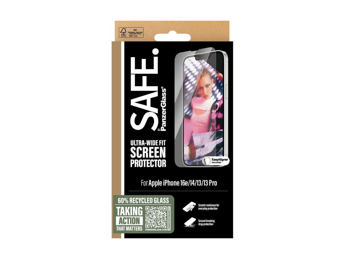 PanzerGlass Screen protector | Apple | iPhone 16e/14/13/13 Pro | Glass | Transparent | Ultra-Wide Fit W. Aligner - Image 4