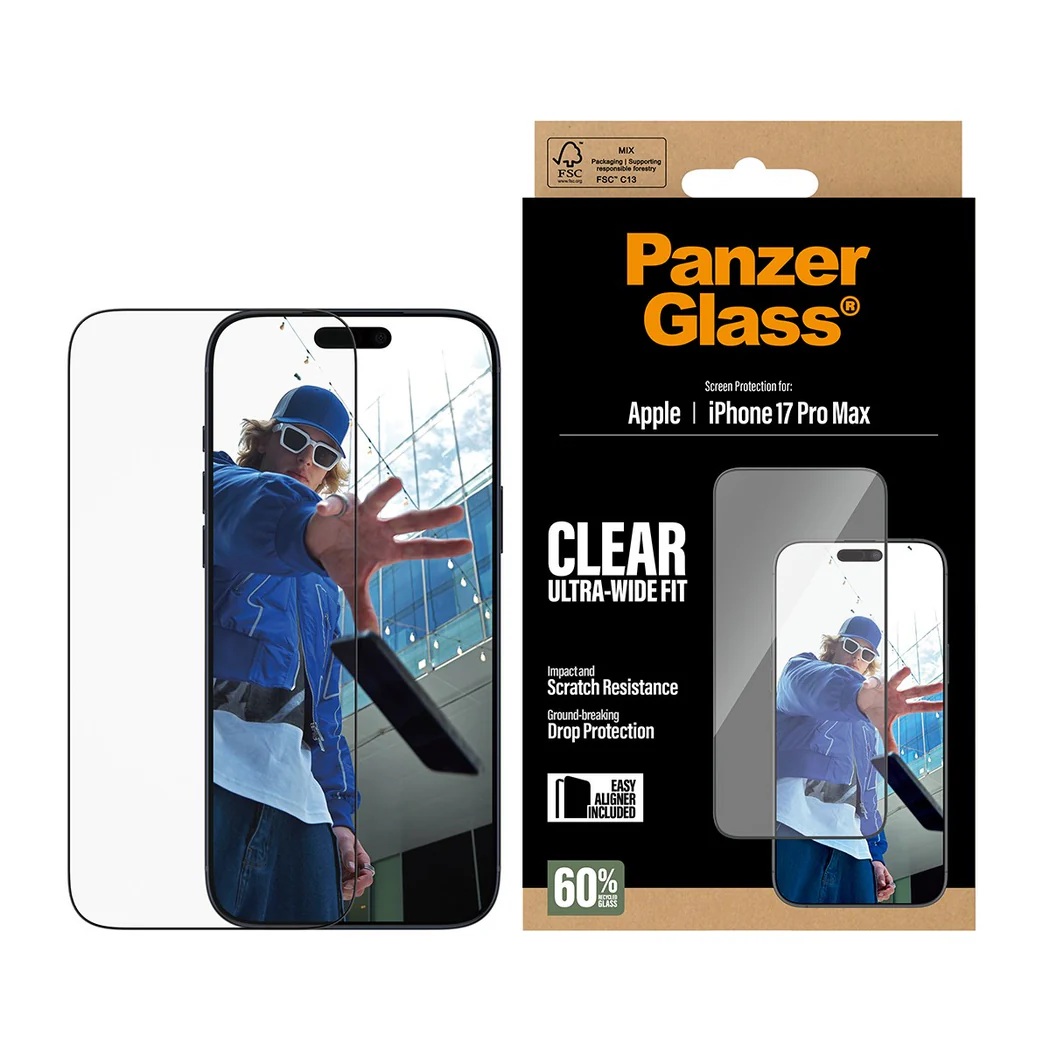 PanzerGlass Screen protector | Apple | iPhone 17 Pro Max | Glass | Transparent | Ultra-Wide Fit w. EasyAligner - Image 3