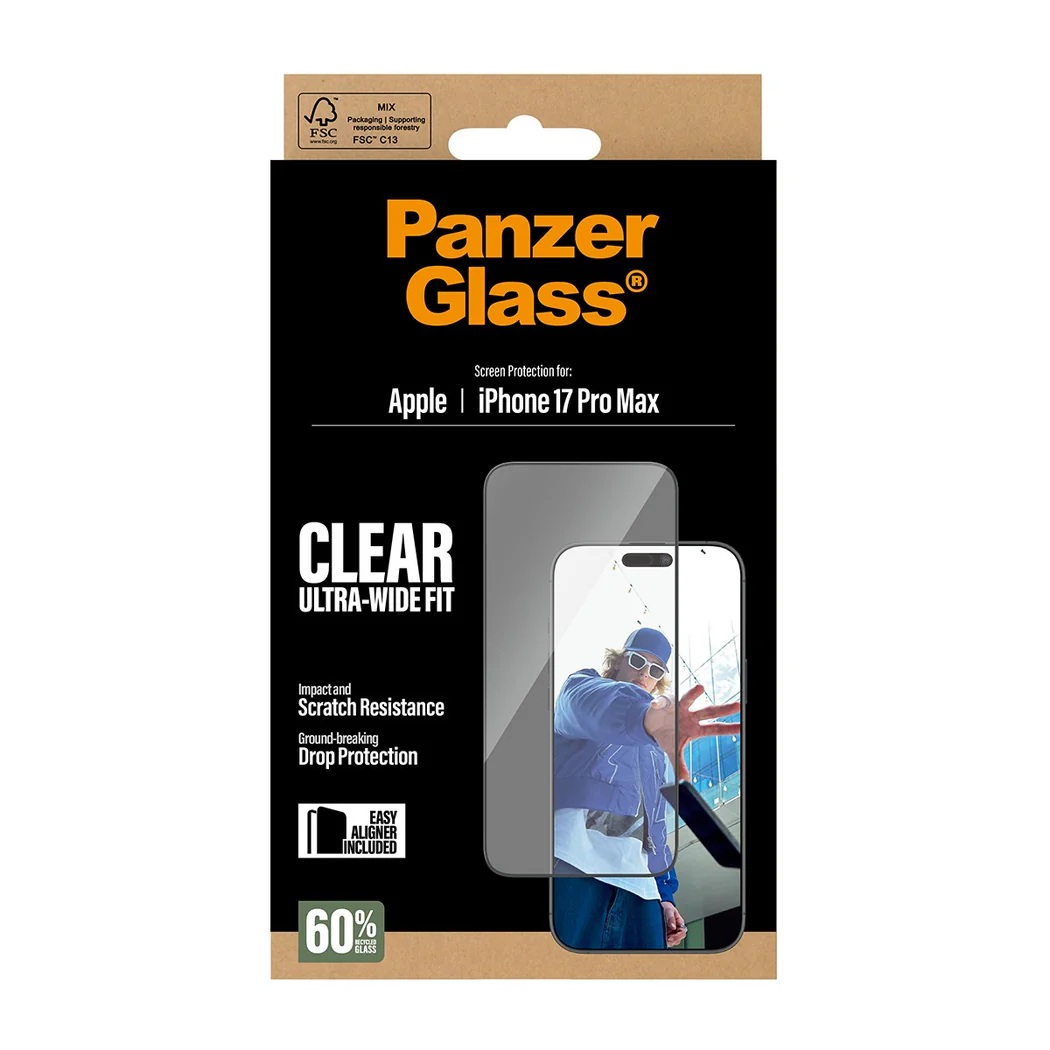 PanzerGlass Screen protector | Apple | iPhone 17 Pro Max | Glass | Transparent | Ultra-Wide Fit w. EasyAligner - Image 4