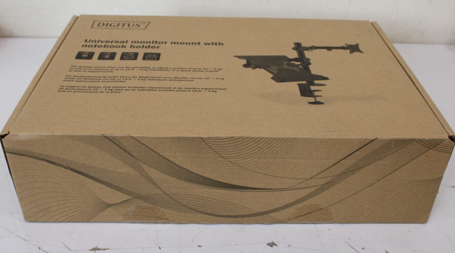 Digitus Desk Mount | DA-90436 | Tilt, swivel, height adjustment, rotate | Maximum weight (capacity) 9 kg | UNPACKED, SCRATCHED ON TUBE | Black