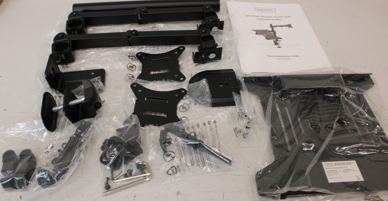 Digitus Desk Mount | DA-90436 | Tilt, swivel, height adjustment, rotate | Maximum weight (capacity) 9 kg | UNPACKED, SCRATCHED ON TUBE | Black - Image 3