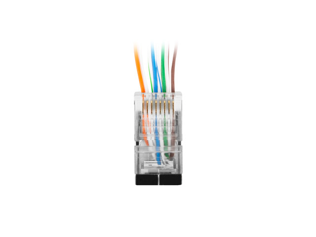 Lanberg | RJ45 CAT.6 FTP Plug 8P8C PASS Through Type, 100 pcs | PLS-6000EZ | Transparent - Image 2