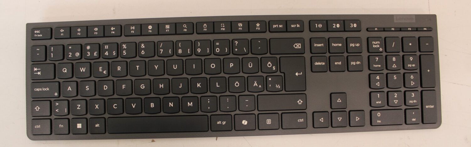 SALE OUT. Lenovo Professional Wireless Rechargeable Keyboard AI Estonian | Lenovo Professional Wireless Rechargeable Keyboard AI | Keyboard | Wireless | Estonian | DAMAGED PACKAGING AS DEMO | Bluetooth | Grey - Image 4