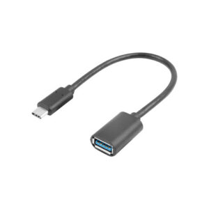 Lanberg Adapter Cable USB-C(M) 3.1 -> USB-A(F) 15 cm, Black | AD-UC-UA-04