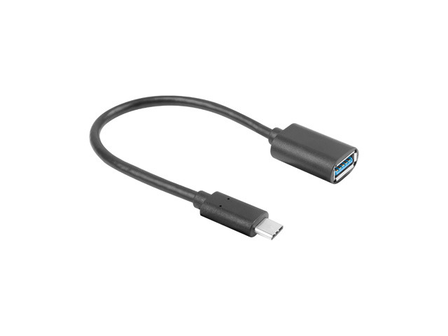 Lanberg Adapter Cable USB-C(M) 3.1 -> USB-A(F) 15 cm, Black | AD-UC-UA-04 - Image 2