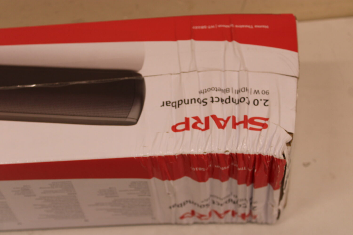 SALE OUT. Sharp HT-SB107 2.0 Compact Soundbar for TV up to 32", HDMI ARC/CEC, Aux-in, Optical, Bluetooth, 65cm, Gloss Black | Yes | Sharp Soundbar Speaker | HT-SB107 | Gloss Black | No | USB port | DAMAGED PACKAGING | AUX in | Bluetooth | Wireless connection - Image 2