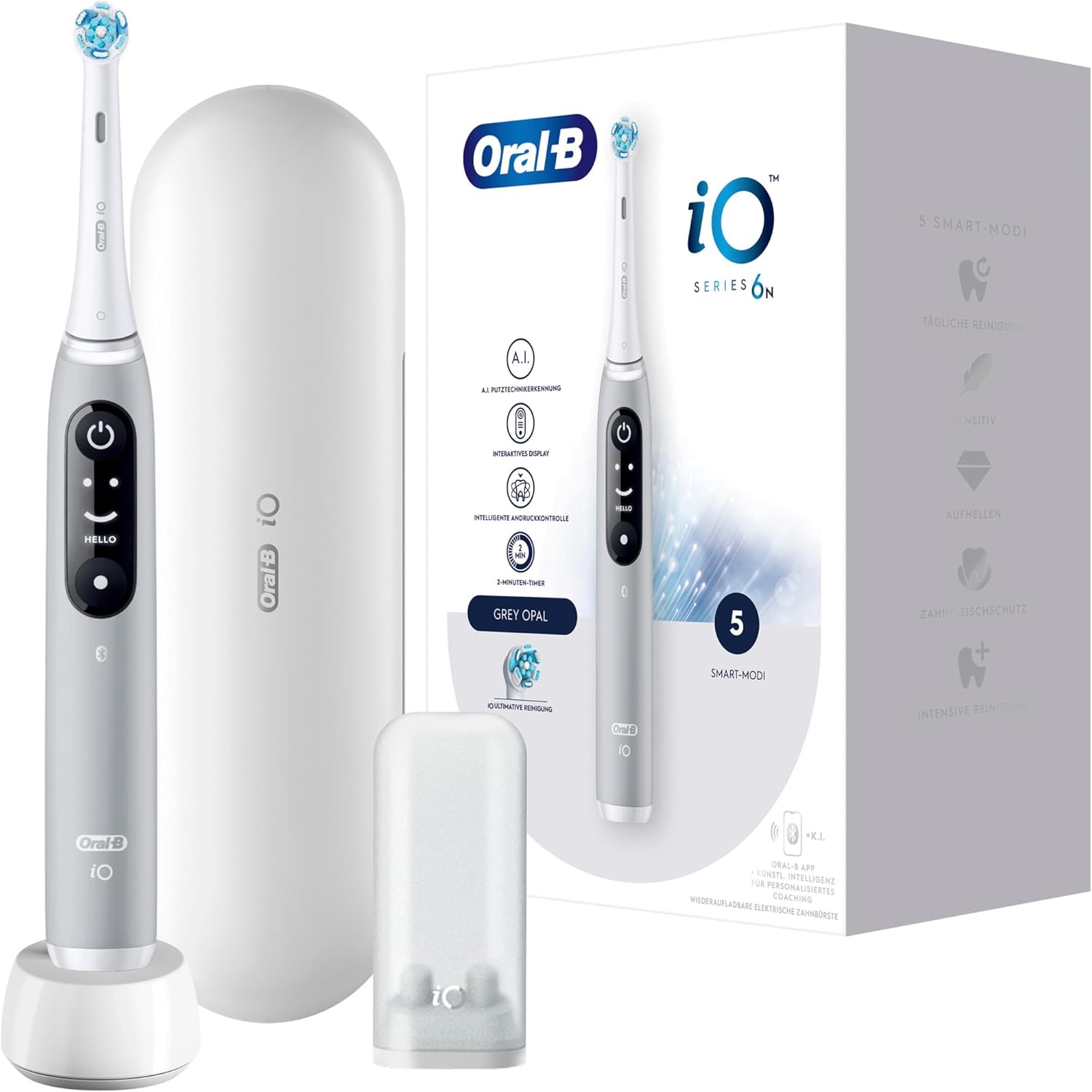 Oral-B Electric Toothbrush | iO6s | Rechargeable | For adults | Number of brush heads included 2 | Number of teeth brushing modes 5 | Grey