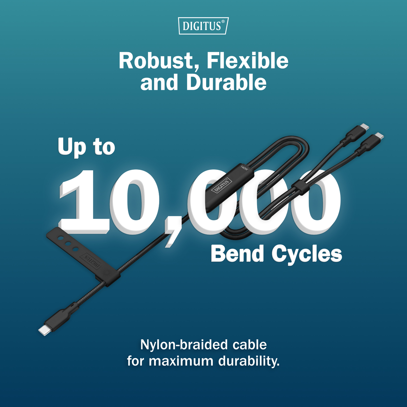 Digitus USB-C 2in1 charging cable, 140W | AK-300170-018-S - Image 8