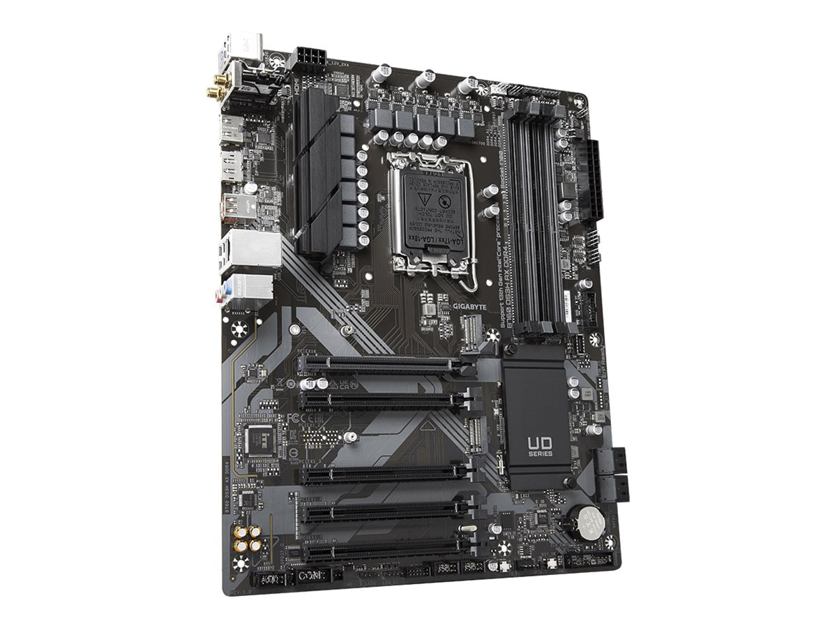 Gigabyte B760 DS3H AX DDR4 (rev. 1.x) | Processor family Intel | Processor socket LGA1700 | DDR4 | Supported hard disk drive interfaces M.2, SATA | Number of SATA connectors 2 - Image 4