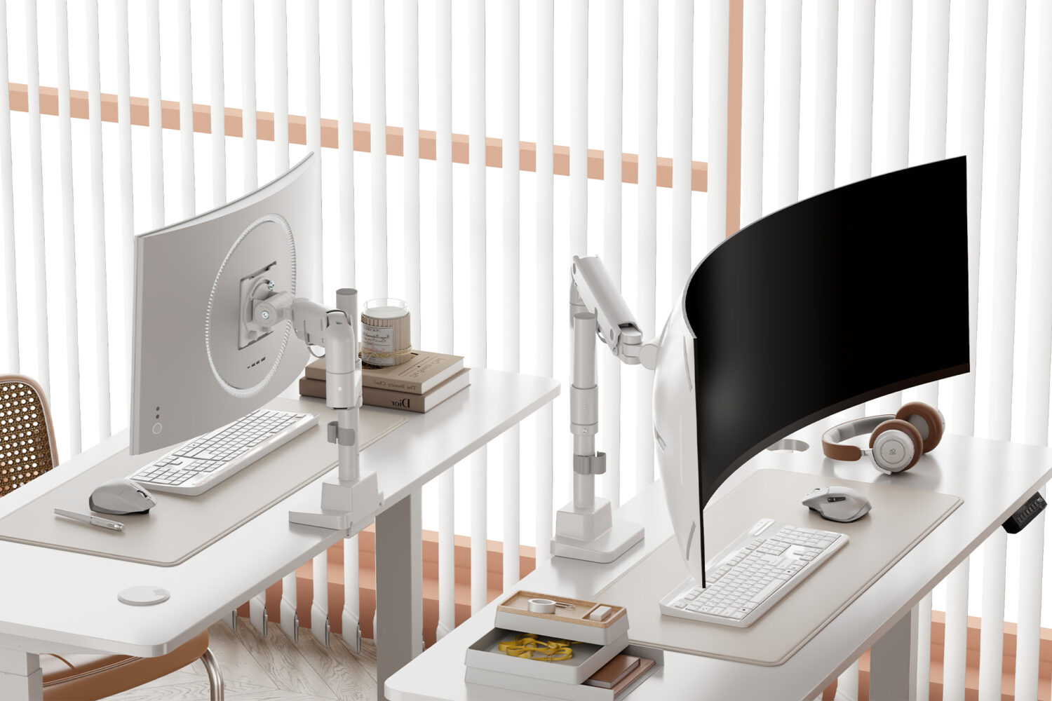 Digitus Desk Mount | DA-90476 Single Monitor Mount | Height, tilt, pivot, rotation, depth | 57 " | Maximum weight (capacity) 27 kg | White - Image 7